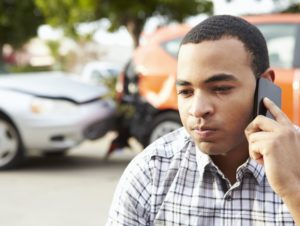 man on the phone after accident