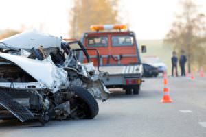 badly mangled vehicle from wreck